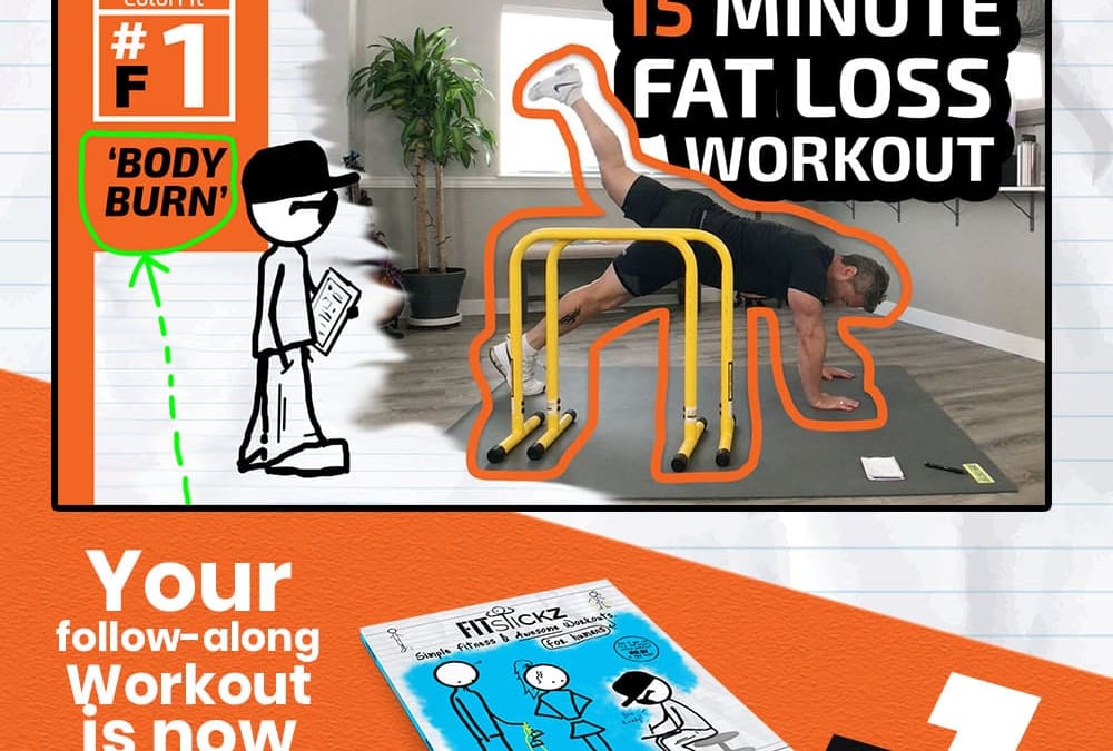 FitStickz Workout #F1 (Orange) – 15 Minute Fat Loss Full Body HIIT Workout